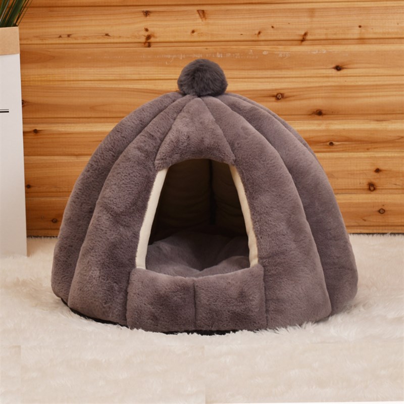 猫窝冬天保暖半封闭式猫屋猫咪用品大全宠物狗窝床边冬季幼猫垫子