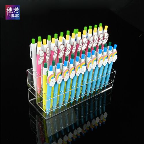 亚克力透明中性笔展示架画眉笔架文具店圆珠笔彩笔铅笔多功能笔架