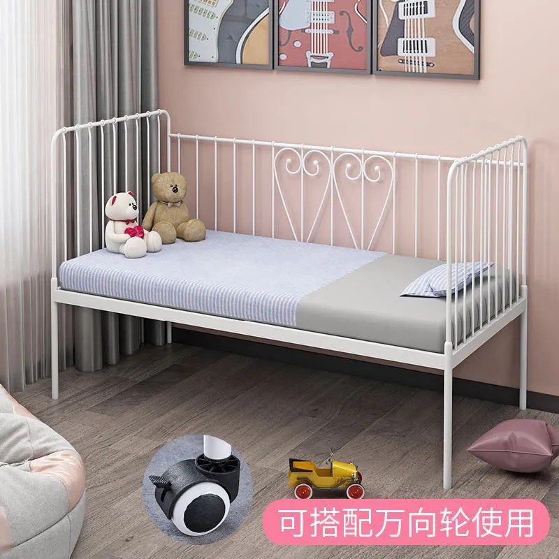简约铁艺儿童床加宽小床拼接大床沙发床男女孩公主床高护栏单人床