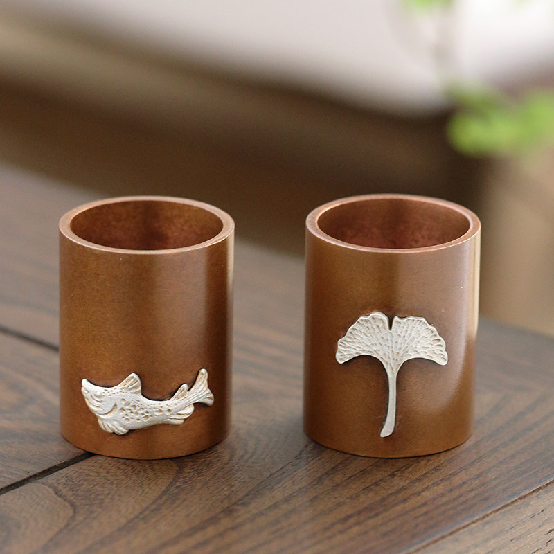 好茗天纯铜紫砂壶盖置茶漏杯盖碗托架茶席茶道镶银壶盖托茶具配件