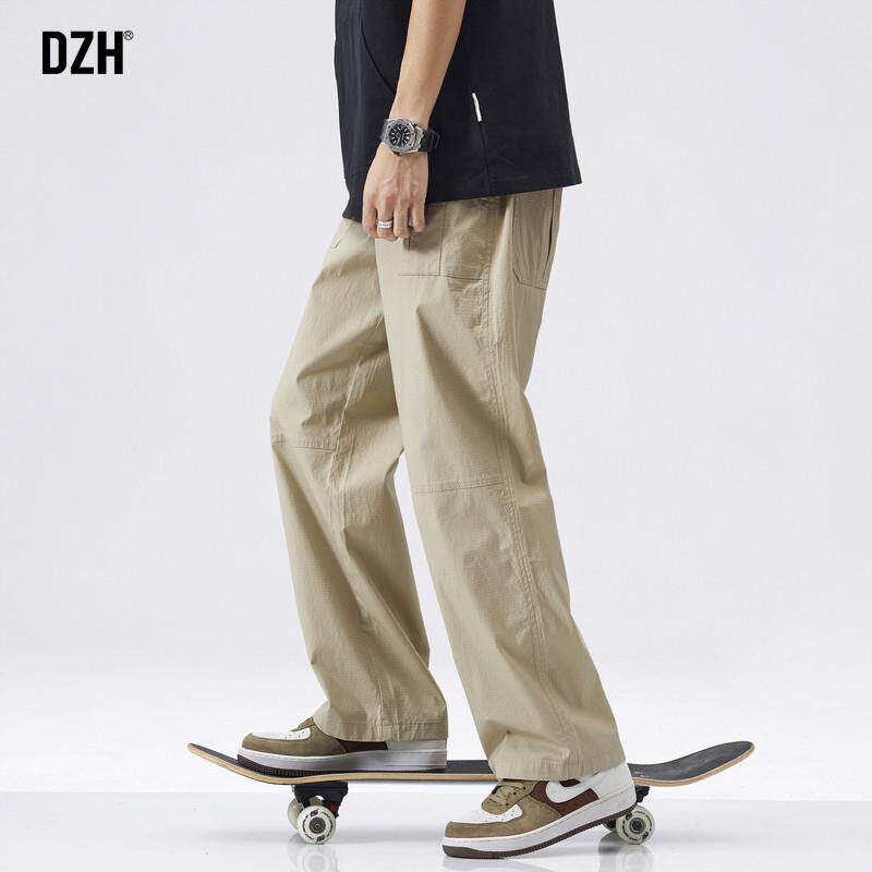 男士直筒裤卡其色工装裤男裤新款裤子男款夏季薄款宽松休闲裤长裤