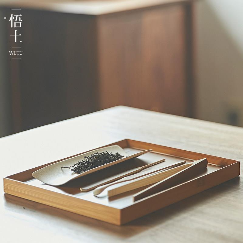 功夫茶道六君子实木茶具配件六件套茶漏茶针茶夹茶匙组合竹制套装