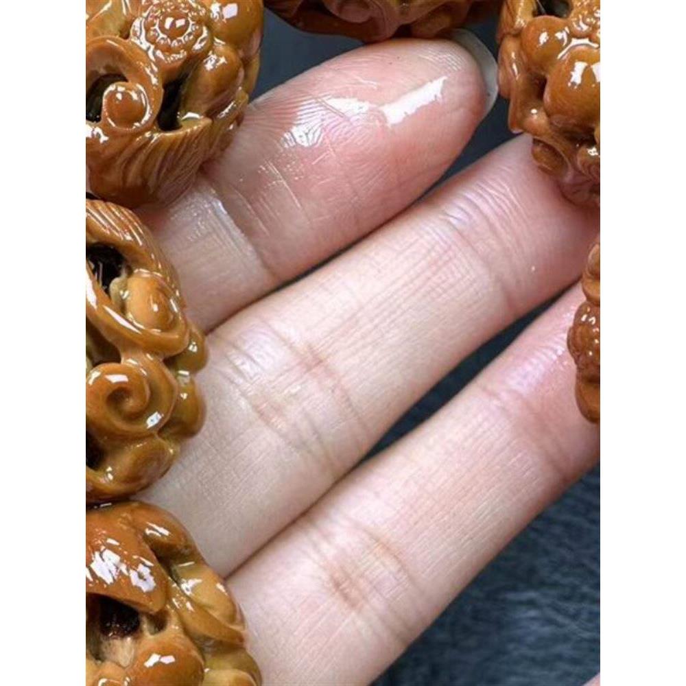 橄榄石雕琢琢出橄榄石手炼男子葫芦橄榄胡福禄手炼