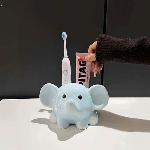 小蓝象电动牙刷架套装陶瓷卫生间高颜值桌面实用浴室收纳置物架子