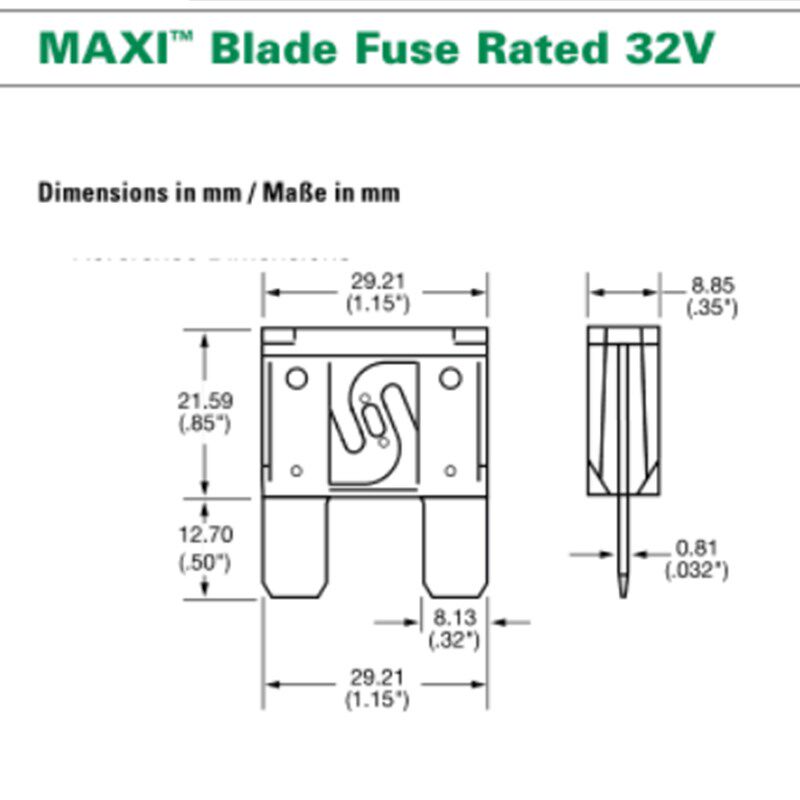 MAXI 大号 20A 30A 40A 50A 60A 70A 80A 100A 32V汽车插片保险丝