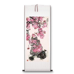 朗森《暖风图》客厅书房茶室装饰画挂画玄关水墨梅花高清卷轴字画