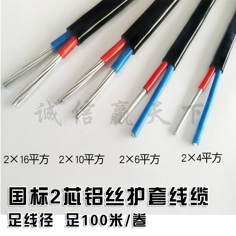 国标铝芯电线电缆黑色防老化室外进户6 10 16 25平方单芯农网铝线
