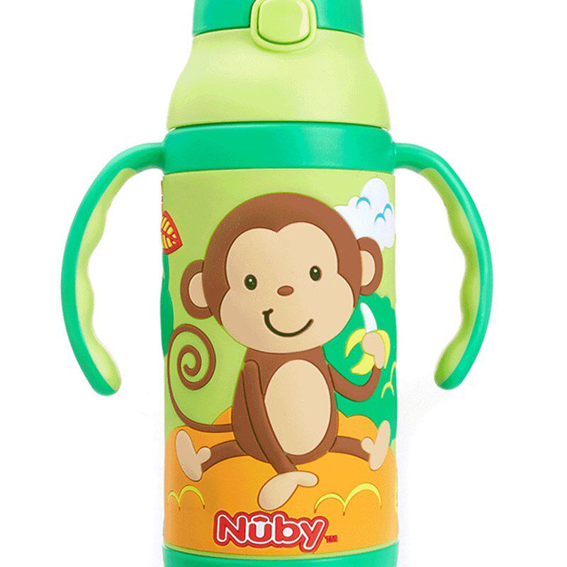 Nuby 努比 猴子 保温杯吸管壶真空手柄 通用水杯盖子配件 10406