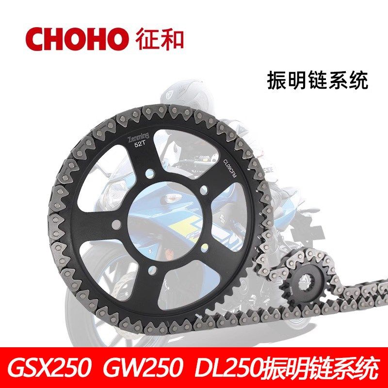 适用铃木GSX250 GW250 DL250征和振明链系统静音降噪油封链条牙盘