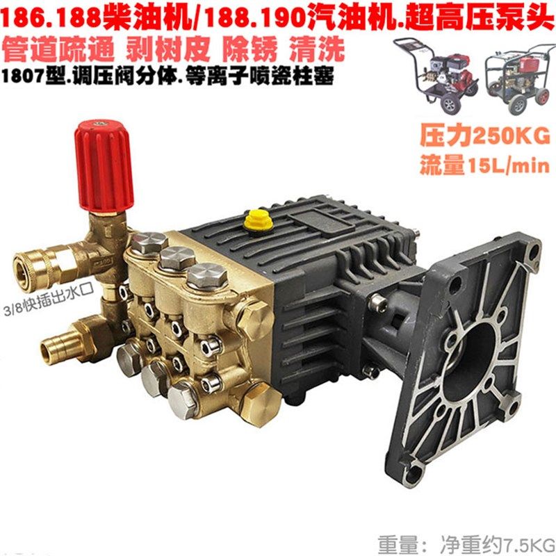 188 190 GX390型汽油机超高压清洗机1807泵头250公斤洗车器15升