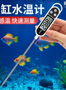 鱼缸温度计高精度测水温计养殖水族专用电子数显探针式龟缸测量计