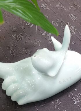 陶瓷创意家居摆件富足有余青瓷富足有鱼书柜电视柜富足有余摆件