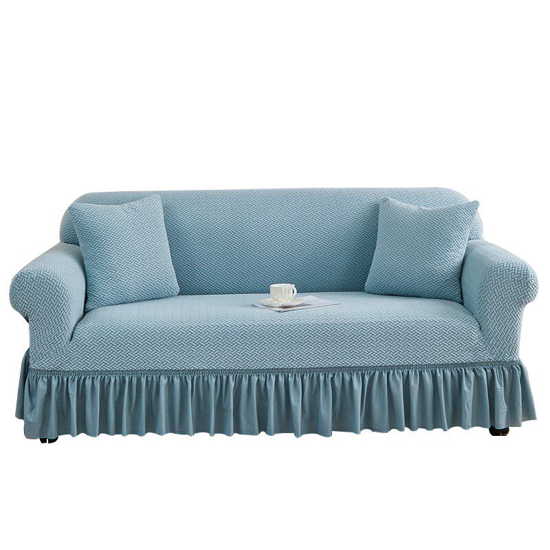 提花绒沙发套罩全包高级感裙摆沙发垫四季通用万能沙发套新款2024