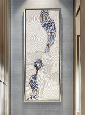 瑞杰 立体实物画《九鱼图逆流而上》走廊过道装饰画 别墅艺术画