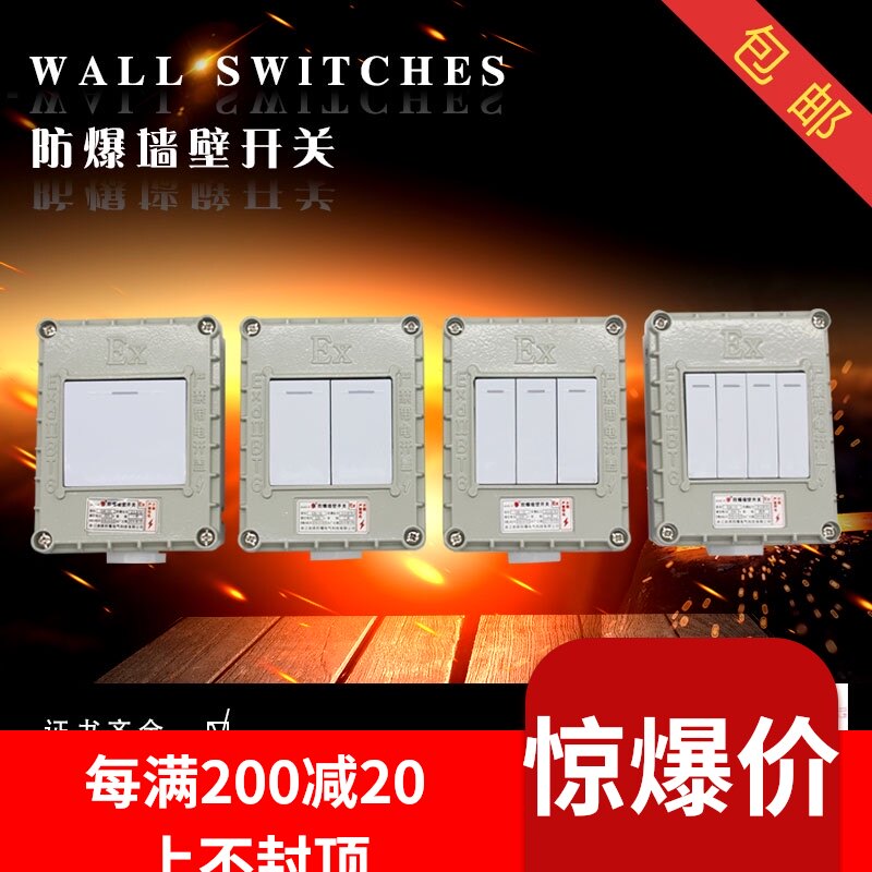 包邮/防爆开关220V10A明装暗装墙壁86型单开双开三开防爆墙壁插座