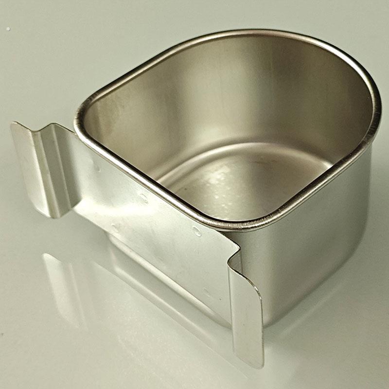 不锈钢方杯鸟食盒鹦鹉喂 食器喂水器食碗食槽鸟食罐饲料盒鸟笼配
