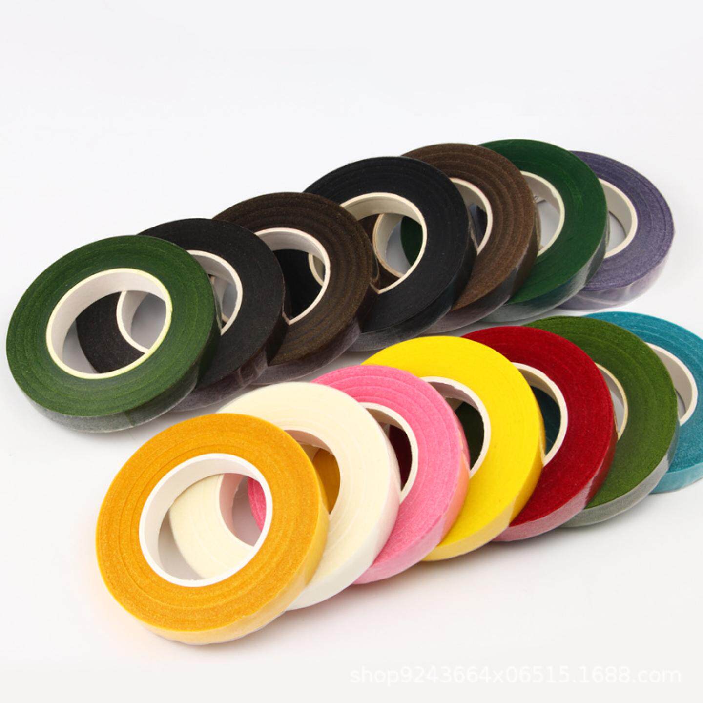彩色花艺胶带手工鲜花仿真花植物园林花艺胶带缠绕花杆胶色胶带/胶纸