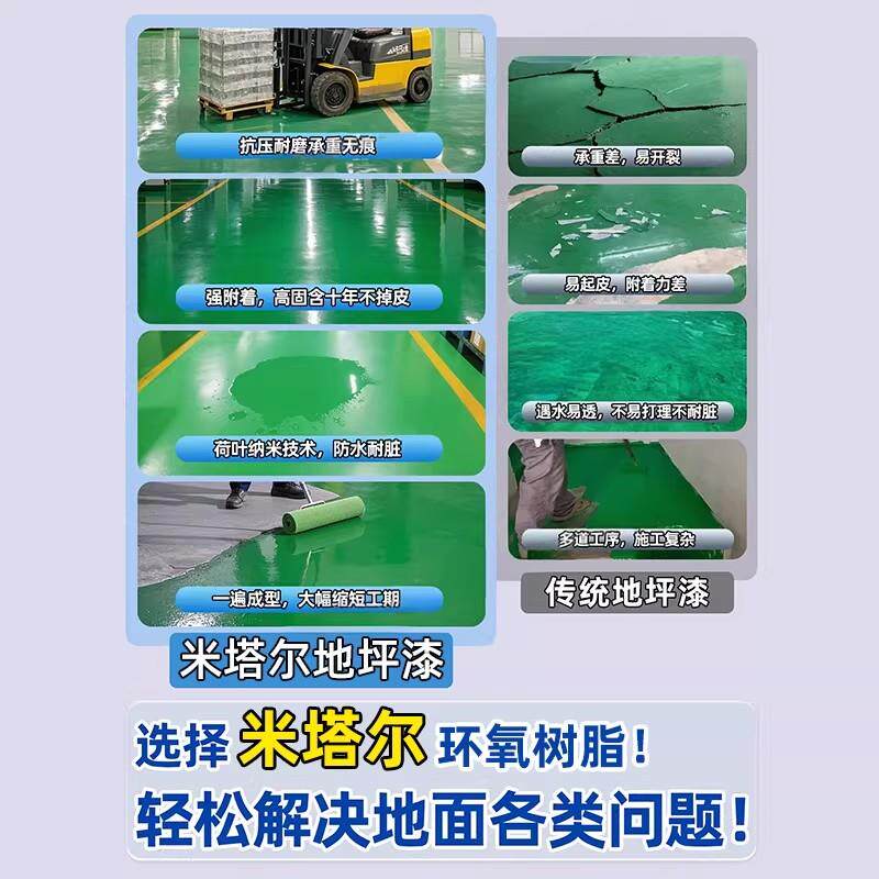 水性环氧地坪漆工厂车间耐磨专用水泥地面漆家用室内自流平地板漆