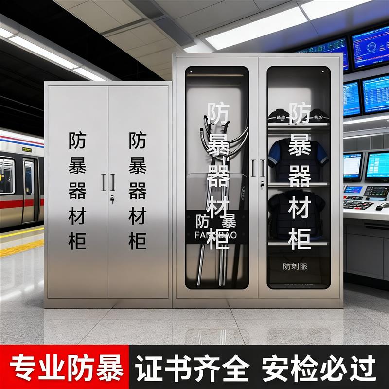 不锈钢防暴器材柜学校幼儿园安全器械柜消防应急物资柜防暴盾牌柜