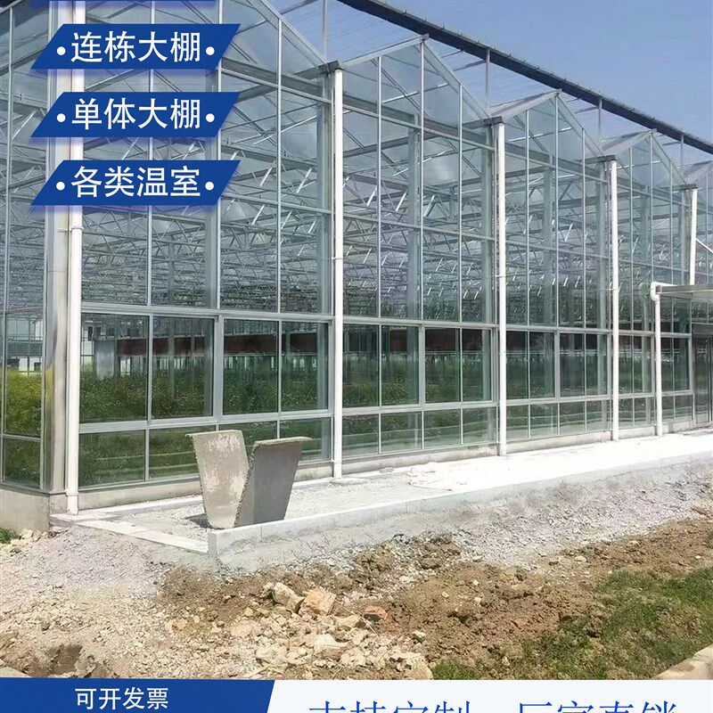 智能遮阳现代化玻璃大棚文络式阳光板大棚蔬菜花卉观光花房连栋棚