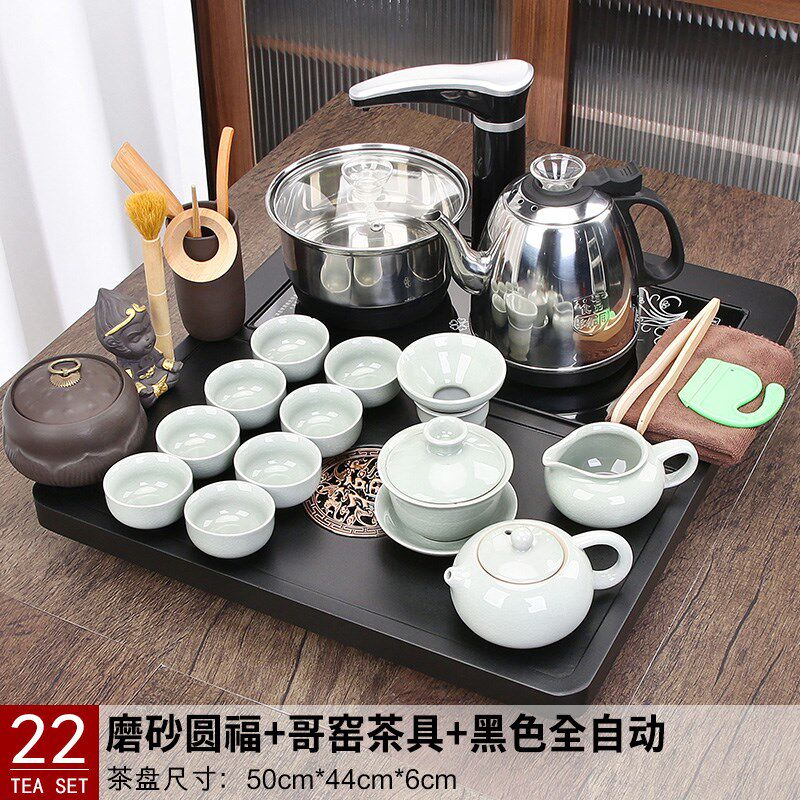 小号茶盘一体茶台烧水壶底部上水全自动茶具套装家用客厅茶海木制