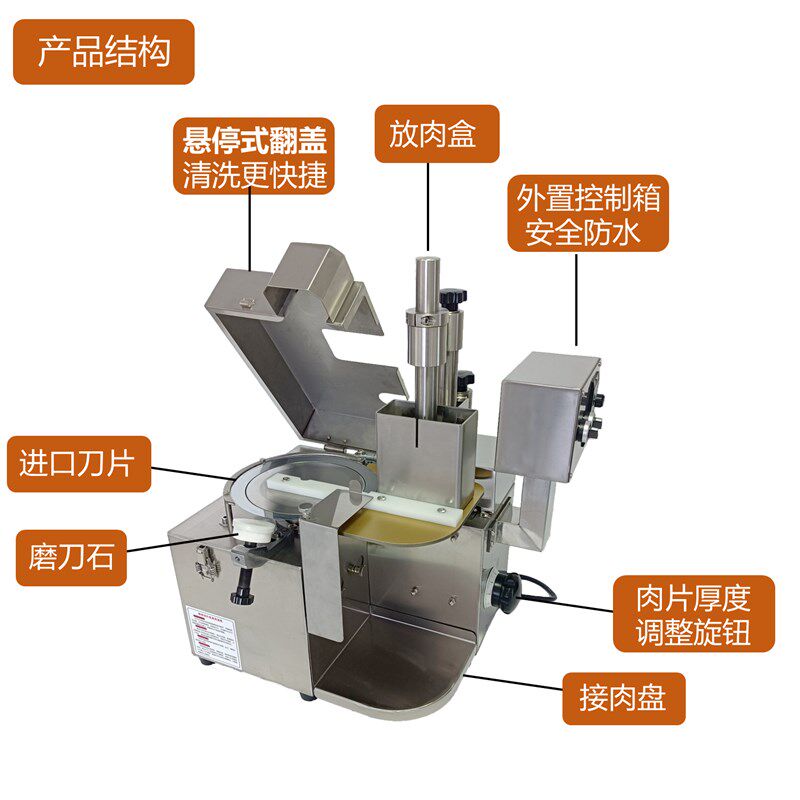 新款可拆洗鲜肉切片机火锅店商用切片机仿手工潮汕牛羊肉腰片切片