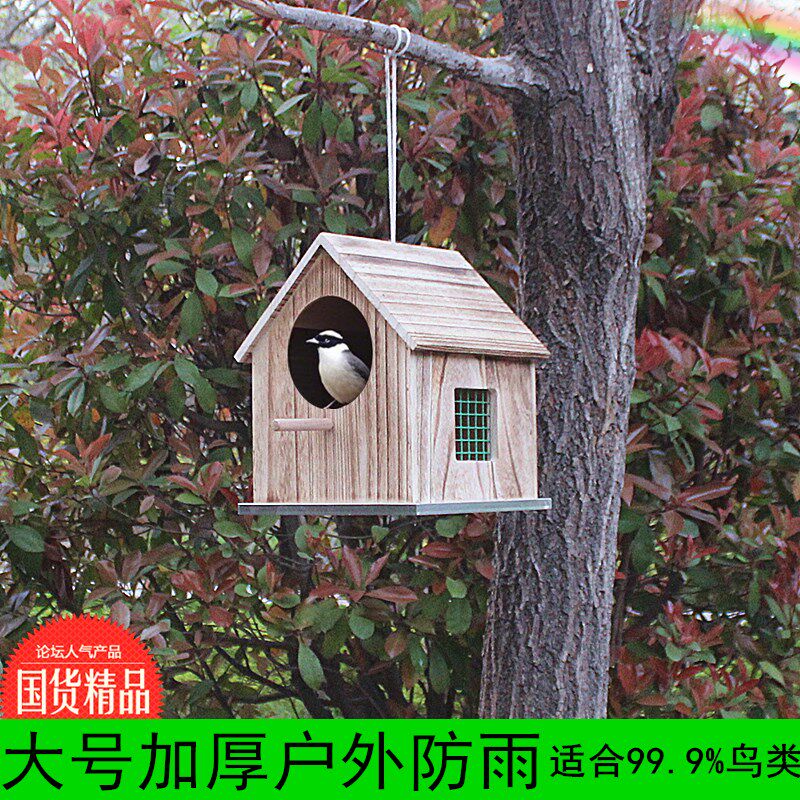 户外防雨鸟窝大号鸽子繁殖箱保暖鹦鹉孵化笼幼儿园挂树小木屋护鸟