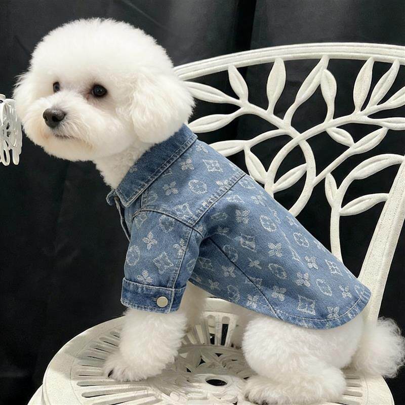 宠物衣服大小型犬金毛巨贵萨摩小狗衣服泰迪比熊博美秋冬厚牛仔