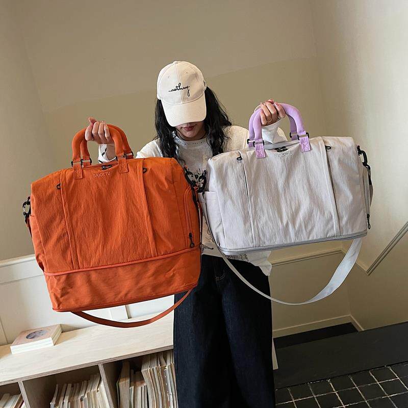 手提大容量旅行包女健身包运动游泳轻便斜挎包时尚短途收纳行李袋