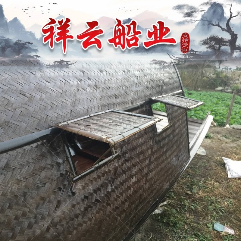 乌篷船仿古实木装饰婚礼道具欧式观光手划室内景观水上餐饮船