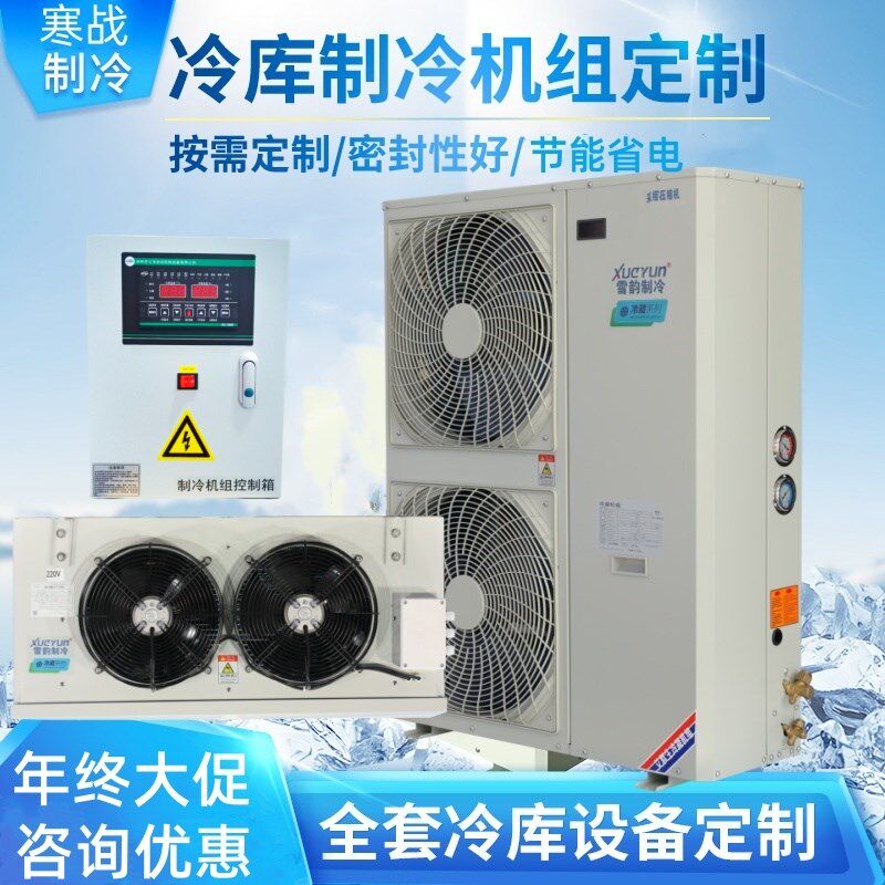 冷库全套设备保鲜冷藏制冷机组3匹5P移动冷冻库压缩机全封闭外机