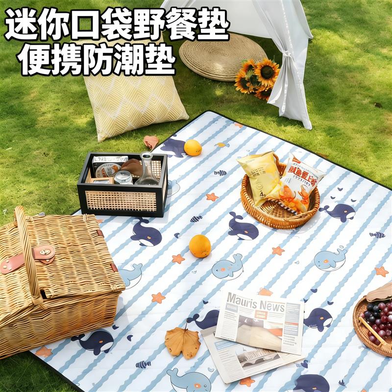 迷你野餐垫防潮户外露营加厚春游垫子便携地垫沙滩垫一次性野餐布