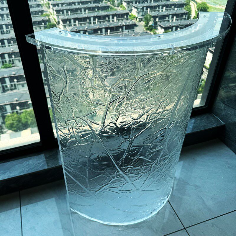 亚克力碎冰纹桌腿定制圆弧支架茶几腿支撑脚餐桌电视柜冰裂纹桌角