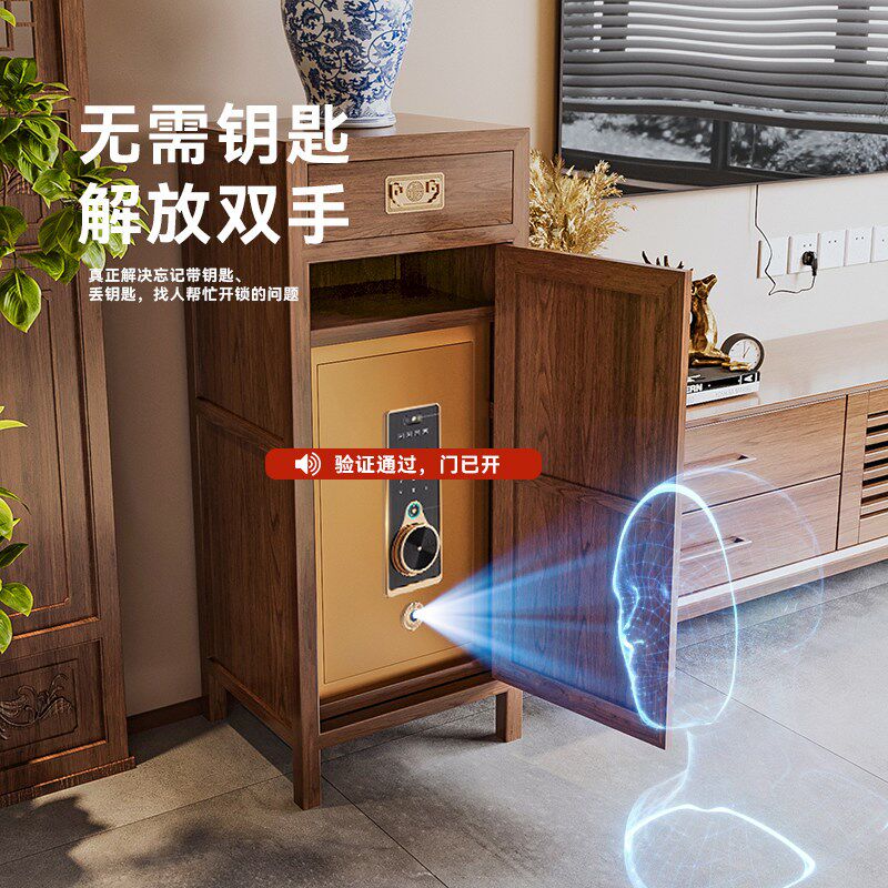 新中式隐形保险柜指纹密码箱复古玄关柜保险柜办公室大容量文件柜