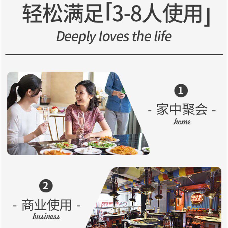 韩式烧烤炉圆形商用无烟烤肉盘碳火煎肉锅家用木炭铸铁自助烤肉炉