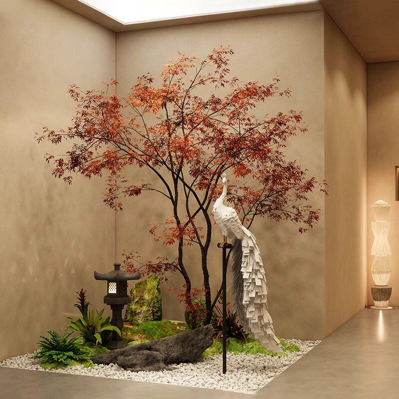 仿真绿植景观假树别墅会所室内造景植物新中式大型落地装饰造景