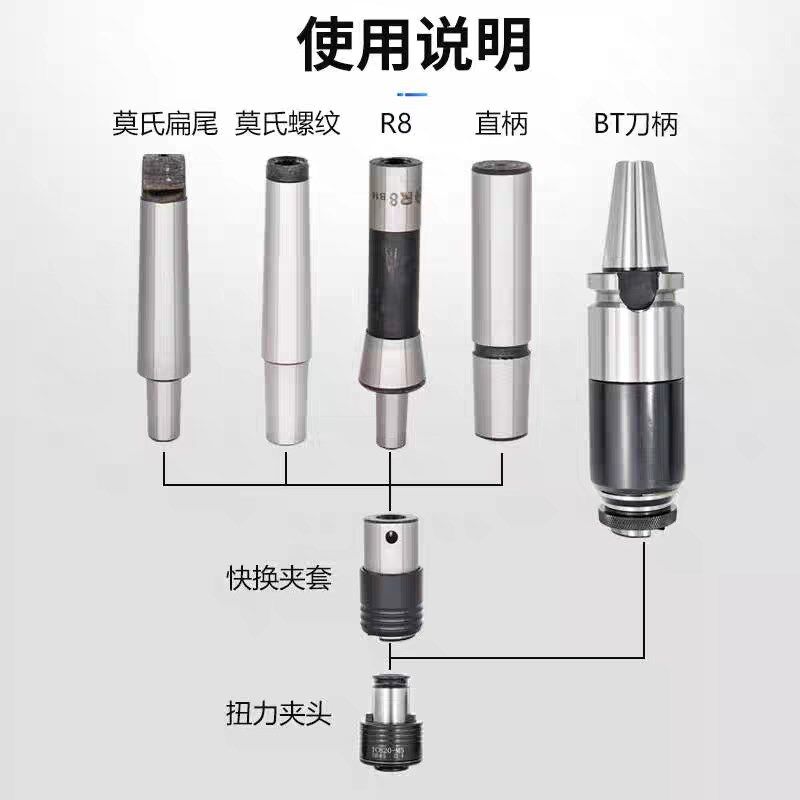 GT12GT24TC820套装攻丝夹头柔性扭力过载保护电动气动攻丝机快换
