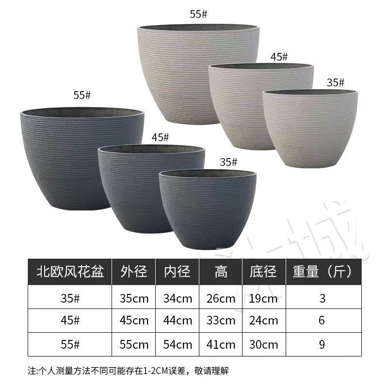 加厚仿水泥特大号花盆养鱼养荷花睡莲绿植塑料树脂盆缸古法生态缸
