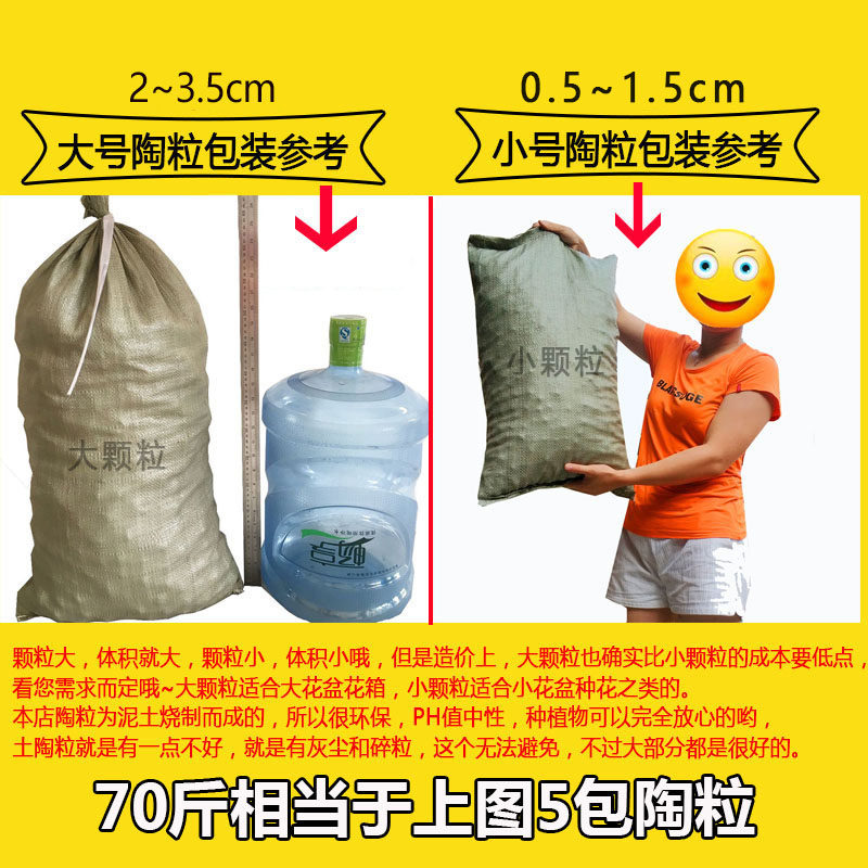 5袋!艺中颗陶粒小陶粒花盆铺面透气保水陶土粒可无土栽培陶粒