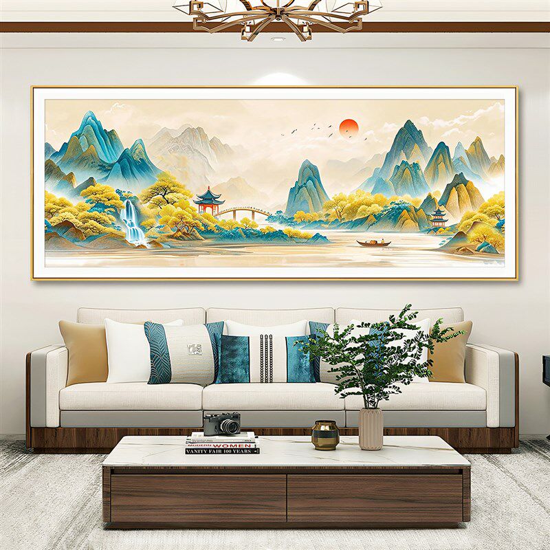 万里江山图十字绣2025新款高级感客厅大气山水风景画手工简约现代