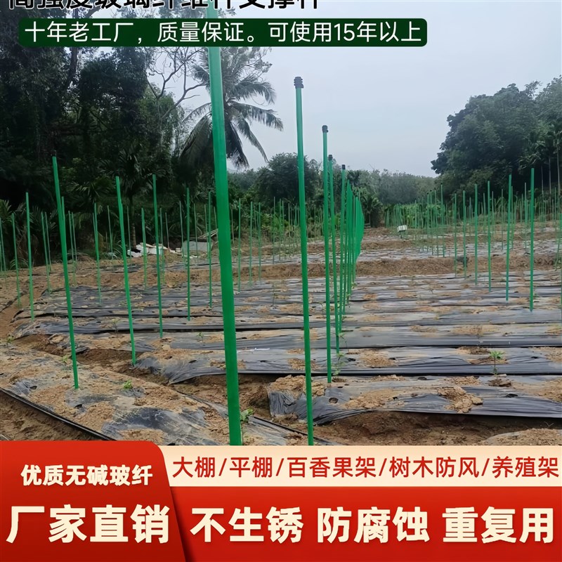 玻璃纤维管种植棚杆瓜果葡萄架园艺果树空心立柱遮阳网拱棚支撑杆