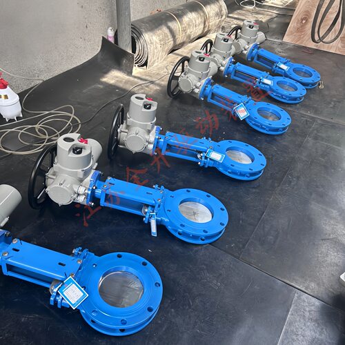 电动泥浆排渣刀闸阀PZ973H-16C-DN100铸钢矿浆防爆调节阀