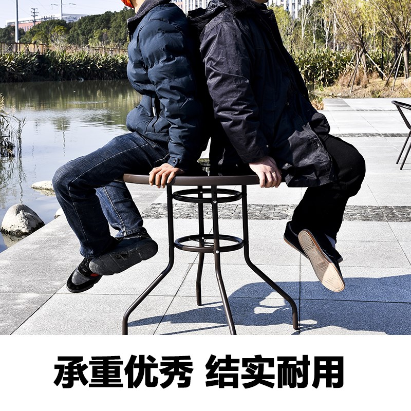 桌子户外桌椅庭院花园阳台休闲咖啡厅酒吧庭院室外钢化玻璃折叠桌