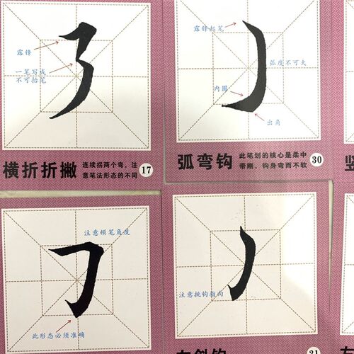 欧体楷书体新款欧阳询欧体基本字卡欧体楷书笔画练习卡推荐新品