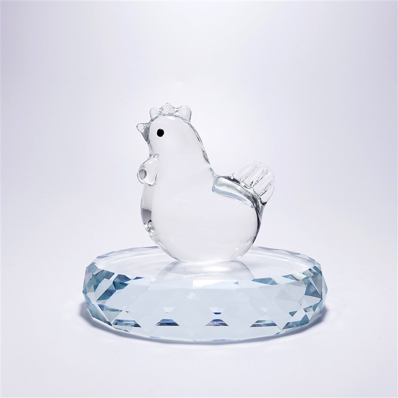 小母鸡可爱生日礼物水晶玻璃创意摆件12生肖动物属相琉璃车载饰品