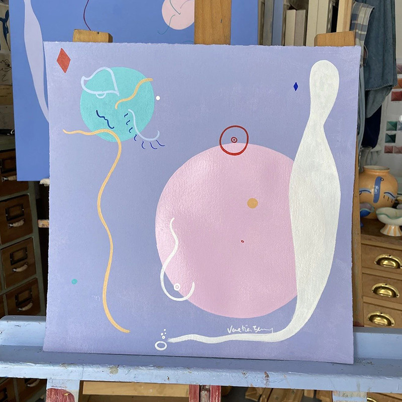 趣味抽象装饰画个性客厅挂画儿童房墙画无框壁画小众工作室背景画