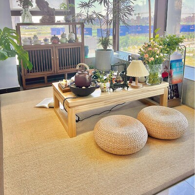 日式竹编凉席地垫加厚榻榻米客厅中式茶桌室地毯禅房打坐名宿竹垫