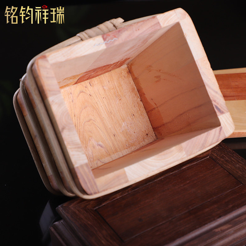 柏香木糌粑盒圆形方形糌粑桶酸奶桶实木桶米桶米箱家用米缸面粉桶