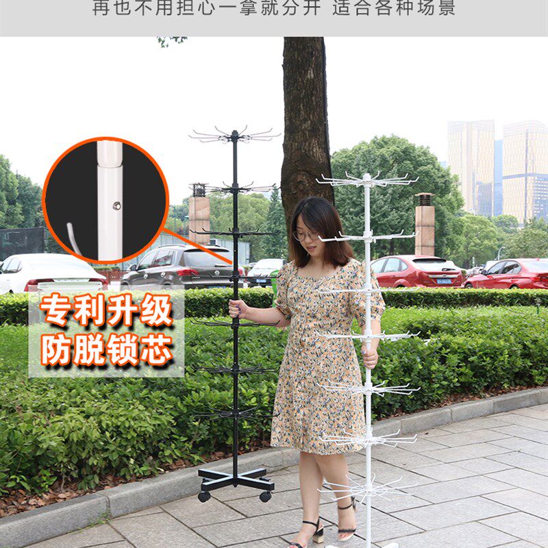 饰品首饰展示架摆地摊挂袜子帽子小零食玩具架子多层带轮旋转货架