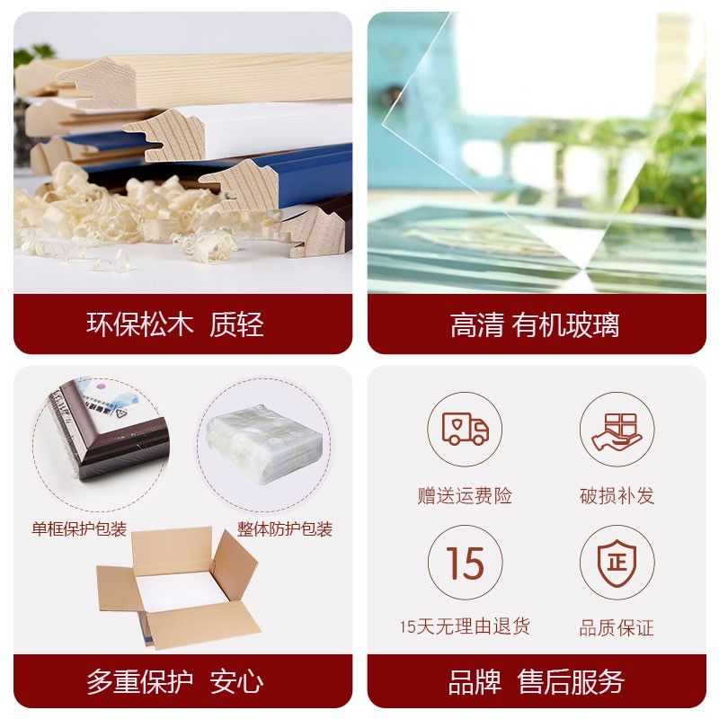 欧式客厅照片墙餐厅墙面装饰组合北欧相框墙挂墙免打孔房间相片墙